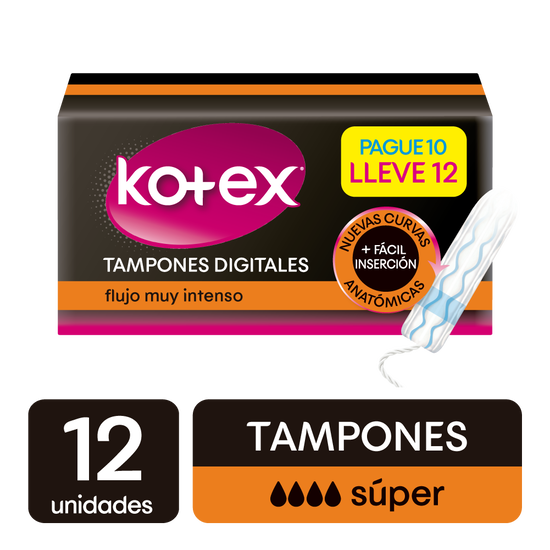 Tampones Kotex Digital Super 12uds